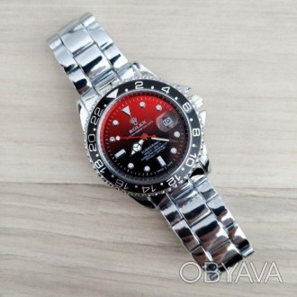 Наручные мужские часы (копия) Rolex Submariner Silver-Black-Red. . фото 1
