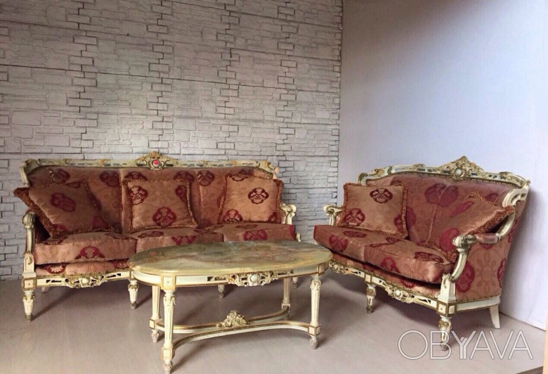 ᐈ Silik Диван тройка, диван двойка и столик. Мягкая мебель барокко б/у ᐈ  Днепр 1530 EUR - OBYAVA.ua™ №3382003