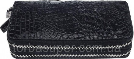Материал: натуральная кожа крокодила;  Размеры (ШхВ, см): 20х11; Цвет: черный; С. . фото 4