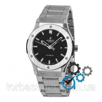 Механические часы мужские Hublot Silver-Black-Silver. . фото 2