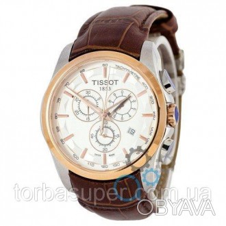 Механические часы мужские Tissot T-Classic Couturier Chronograph Brown-Gold-Whit. . фото 1