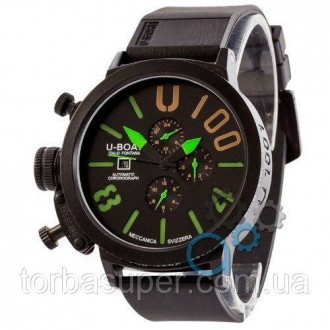 Мужские наручные часы (копия) U-boat Italo Fontana All Black-Green. . фото 2