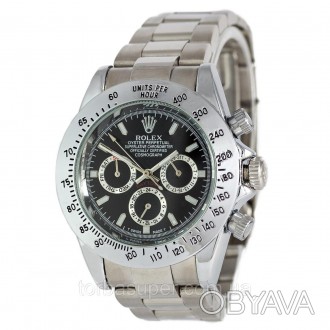 Мужские наручные часы (копия) Rolex Daytona AA Men Silver-Black. . фото 1