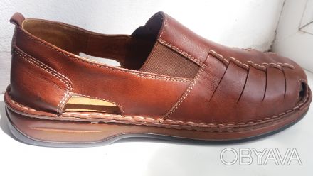 Туфли из натуральной кожи коричневого цвета. Производство Германия. Размер 39. О. . фото 1