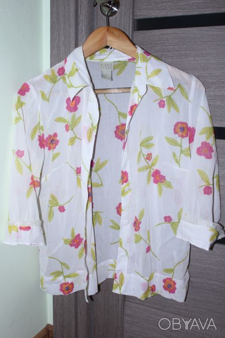 Новая нежная блуза из натурального хлопка в цветочек, очень легкая и приятная на. . фото 1
