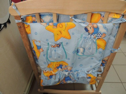 Комплект постельного белья из 9 предметов в детскую кроватку от ТМ Бонна – отлич. . фото 6