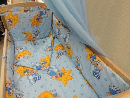 Комплект постельного белья из 9 предметов в детскую кроватку от ТМ Бонна – отлич. . фото 4
