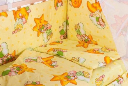 Комплект постельного белья из 9 предметов в детскую кроватку от ТМ Бонна – отлич. . фото 3