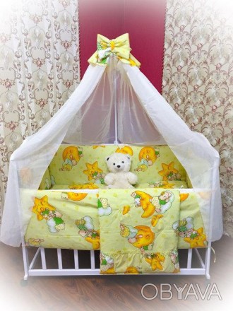 Комплект постельного белья из 9 предметов в детскую кроватку от ТМ Бонна – отлич. . фото 1