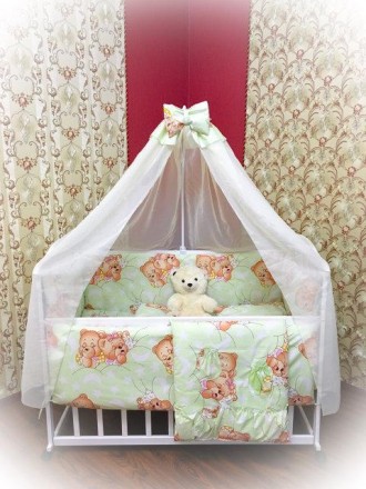 Комплект постельного белья из 9 предметов в детскую кроватку от ТМ Бонна – отлич. . фото 2