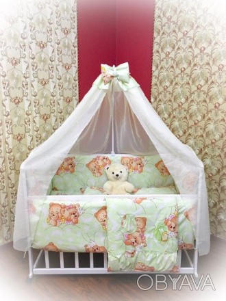 Комплект постельного белья из 9 предметов в детскую кроватку от ТМ Бонна – отлич. . фото 1