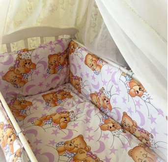 Комплект постельного белья из 9 предметов в детскую кроватку от ТМ Бонна – отлич. . фото 4