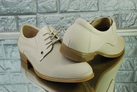 Изысканные и легкие мужские туфли из натуральной кожи на лето. Туфли аккуратно с. . фото 5