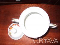 "Нарядный" сервиз на 6 персон с чайником, сахарницей и масленкой, стилизованный . . фото 5