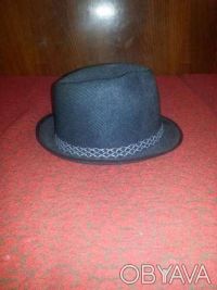 Шляпа мужская классическая овальной формы, темно-серого цвета, в полоску/рубчик,. . фото 3