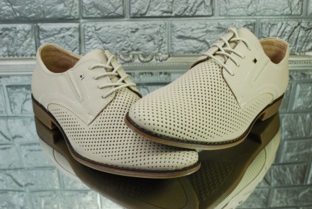 Изысканные и легкие мужские туфли из натуральной кожи на лето. Туфли аккуратно с. . фото 4