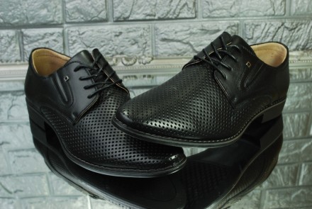 Изысканные и легкие мужские туфли из натуральной кожи на лето. Туфли аккуратно с. . фото 7
