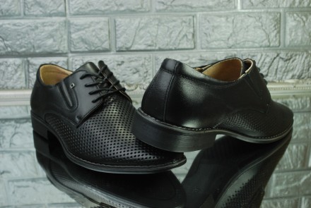 Изысканные и легкие мужские туфли из натуральной кожи на лето. Туфли аккуратно с. . фото 8