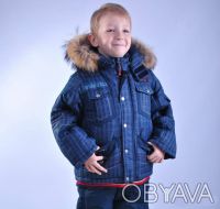Костюм зимний для мальчика на холлофайбере, натуральная опушка из енота на капюш. . фото 7