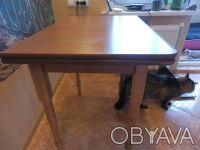 Раскладывающийся кухонный стол с табуретками, размер 120 на 85 сложенный 85 на 6. . фото 4