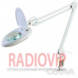 Лупа-лампа с LED подсветкой, круглая, 5-и кр.увелич., диам-130мм ZD140A
 Увеличи. . фото 1
