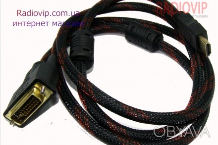 Шнур штекер HDMI штекер DVI медный длиной 1,5 метра служит для подключения медиа. . фото 1