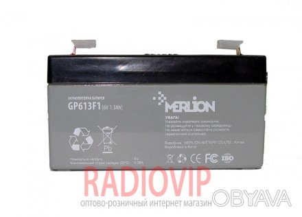Аккумуляторная батарея Merlion AGM GP613F1, 6v 1,3ah. . фото 1