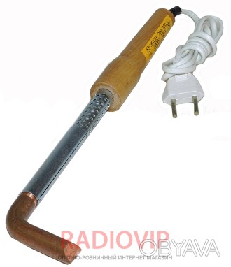 Паяльник 200W (пр-во Украина) с деревянной ручкой с медным жалом диаметром 15 мм. . фото 1