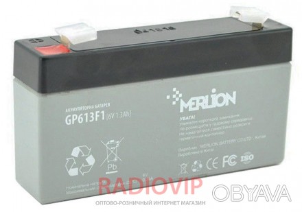 Аккумуляторная батарея MERLION AGM GP613F1 6 V 1,3Ah
 
Технические характеристик. . фото 1