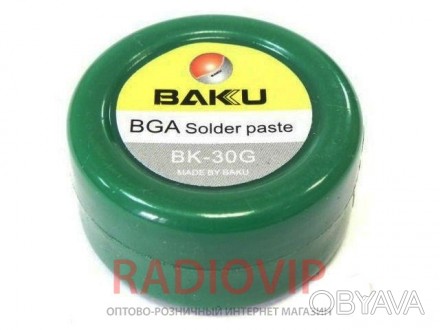 Паста BGA BK-30 (30g) – паста для пайки BGA-микросхем (30 г). Состав: Sn 63%, Pb. . фото 1