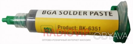 Паста BGA BK-6351 низко температурная паста 30 гр в шприце . . фото 1