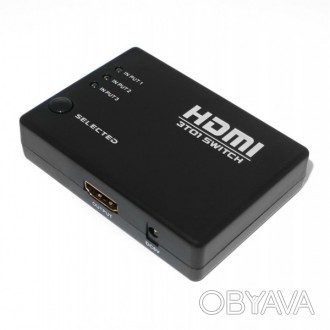 Соединитель HDMI (3гн. - 1гн). HD-SW301S 3x1 HD с пультом предназначен для подкл. . фото 1