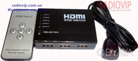 Соединитель HDMI (5гн. - 1гн). HD-SW501S 5x1 HD с пультом предназначен для подкл. . фото 1