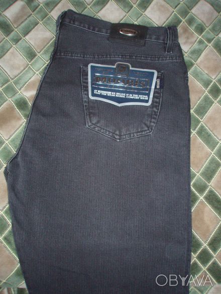 Мужские джинсы TM Mooris jeans, цвет темно-серый, текстура ткани: в рубчик, наш . . фото 1