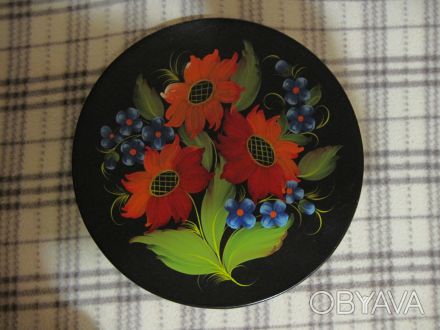 Сувенирные тарелки (4 шт.), ручная роспись, 1960-х гг., г. Киев, авторская работ. . фото 1