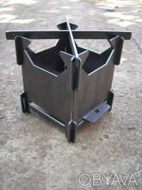 Мобильная мини-печка (мини-мангал) Щепочница имеет разборно-сборную конструкцию,. . фото 7