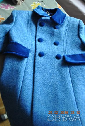 Продаю пальто, синего цвета. в отличном состоянии, практически не ношенное. Заме. . фото 1