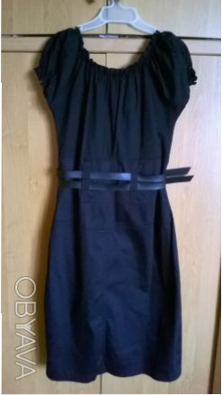 Черное хлопковое платье . горловина и рукава на тоненьких резиночках. Горловину . . фото 1