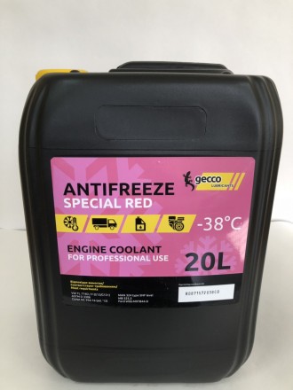 Gecco lube Antifreeze SPECIAL RED — это готовая к применению охлаждающая жидкост. . фото 2
