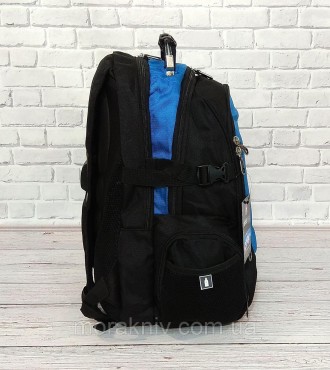 Качественный ортопедический рюкзак Swissgear 6611 черный с синими вставками.
Отл. . фото 6
