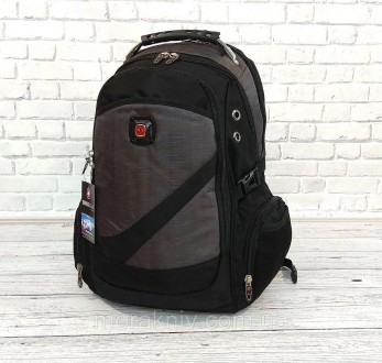 Качественный рюкзак Swissgear 7650 черный с серыми вставками + дождевик.
Ортопед. . фото 4