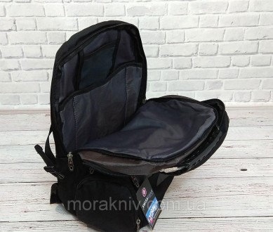 Качественный рюкзак Swissgear 7650 черный с серыми вставками + дождевик.
Ортопед. . фото 7