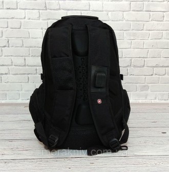 Качественный рюкзак Swissgear 7650 черный с серыми вставками + дождевик.
Ортопед. . фото 5