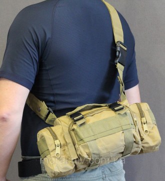 Сумка штурмовая тактическая ― сумка на пояс или через плечо. Прочная и портативн. . фото 6