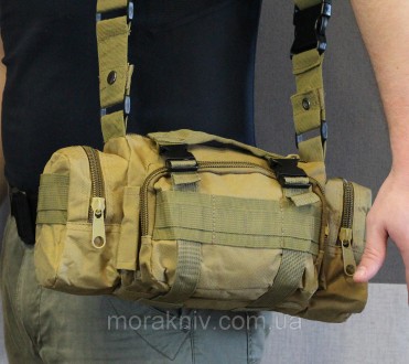 Сумка штурмовая тактическая ― сумка на пояс или через плечо. Прочная и портативн. . фото 3