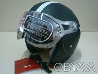 Шлем BEON полулицевик с визором 3/4 черный матовый. Сертифицированный по европей. . фото 7