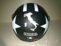 Шлем BEON полулицевик с визором 3/4 черный матовый. Сертифицированный по европей. . фото 5