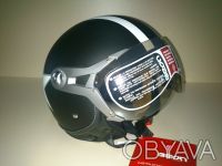 Шлем BEON полулицевик с визором 3/4 черный матовый. Сертифицированный по европей. . фото 4
