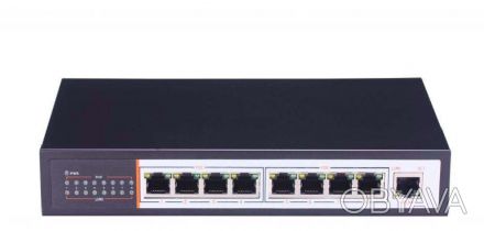 Количество портов POE: 8 x 100 Мбит/с+1порт Ethernet 100 Мбит/с Uplink порт: ест. . фото 1