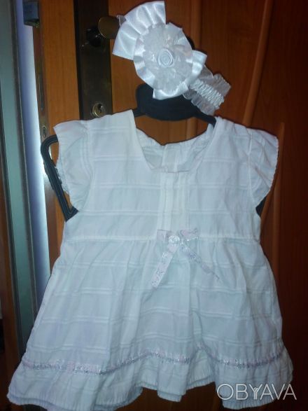 Продам нарядное платье Little Angel на девочку 1-3 месяца+ косыночка в подарок. . . фото 1